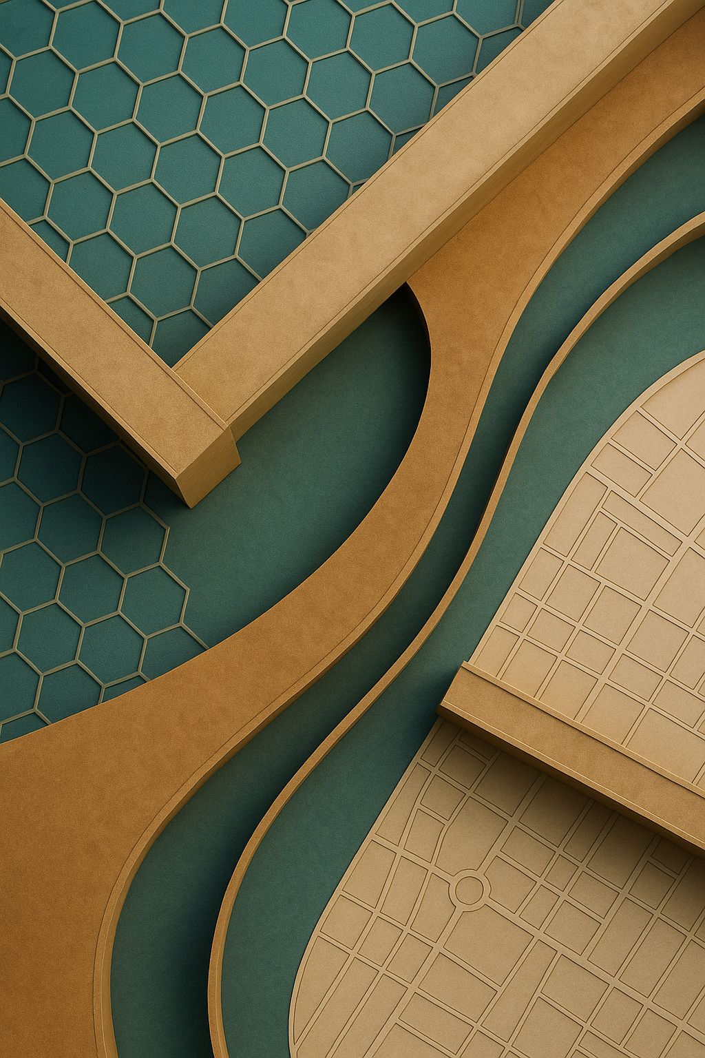 Abstract architectural layering representing code and place